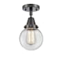Innovations Lighting Beacon 6" Wide Semi-Flush Globe Ceiling Fixture Matte Black / Clear