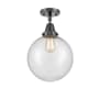 Innovations Lighting Beacon 10" Wide Semi-Flush Ceiling Fixture Matte Black / Seedy