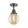 Innovations Lighting Beacon 6" Wide Semi-Flush Globe Ceiling Fixture Matte Black / Mercury