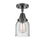 Innovations Lighting Bell 5" Wide Semi-Flush Ceiling Fixture with Bell Shade Matte Black / Seedy