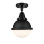 Innovations Lighting Hampden 7" Wide Semi-Flush Globe Ceiling Fixture Matte Black / Matte White