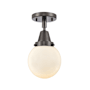 Innovations Lighting Beacon 6" Wide Semi-Flush Globe Ceiling Fixture Oil Rubbed Bronze / Matte White