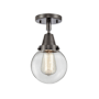 Innovations Lighting Beacon 6" Wide Semi-Flush Globe Ceiling Fixture Oil Rubbed Bronze / Clear
