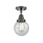 Innovations Lighting Beacon 6" Wide Semi-Flush Globe Ceiling Fixture Oil Rubbed Bronze / Seedy