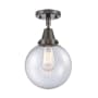 Innovations Lighting Beacon 8" Wide Semi-Flush Globe Ceiling Fixture Oil Rubbed Bronze / Seedy