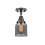 Innovations Lighting Bell 5" Wide Semi-Flush Ceiling Fixture with Bell Shade Oil Rubbed Bronze / Plated Smoke