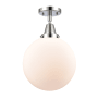 Innovations Lighting Beacon 10" Wide Semi-Flush Ceiling Fixture Polished Chrome / Matte White