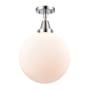 Innovations Lighting Beacon 12" Wide Semi-Flush Ceiling Fixture Polished Chrome / Matte White