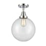 Innovations Lighting Beacon 10" Wide Semi-Flush Ceiling Fixture Polished Chrome / Clear