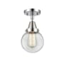 Innovations Lighting Beacon 6" Wide Semi-Flush Globe Ceiling Fixture Polished Chrome / Clear