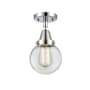 Innovations Lighting Beacon 6" Wide Semi-Flush Globe Ceiling Fixture Polished Chrome / Clear