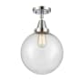 Innovations Lighting Beacon 10" Wide Semi-Flush Ceiling Fixture Polished Chrome / Seedy