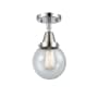 Innovations Lighting Beacon 6" Wide Semi-Flush Globe Ceiling Fixture Polished Chrome / Seedy