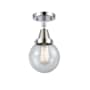 Innovations Lighting Beacon 6" Wide Semi-Flush Globe Ceiling Fixture Polished Chrome / Seedy