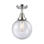 Innovations Lighting Beacon 8" Wide Semi-Flush Globe Ceiling Fixture Polished Chrome / Seedy