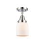 Innovations Lighting Bell 5" Wide Semi-Flush Ceiling Fixture with Bell Shade Polished Chrome / Matte White