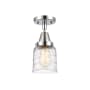 Innovations Lighting Bell 5" Wide Semi-Flush Ceiling Fixture with Bell Shade Polished Chrome / Deco Swirl