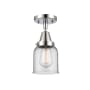 Innovations Lighting Bell 5" Wide Semi-Flush Ceiling Fixture with Bell Shade Polished Chrome / Clear