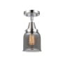 Innovations Lighting Bell 5" Wide Semi-Flush Ceiling Fixture with Bell Shade Polished Chrome / Plated Smoke