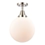 Innovations Lighting Beacon 10" Wide Semi-Flush Ceiling Fixture Polished Nickel / Matte White