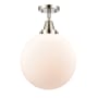 Innovations Lighting Beacon 12" Wide Semi-Flush Ceiling Fixture Polished Nickel / Matte White