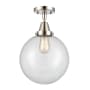Innovations Lighting Beacon 10" Wide Semi-Flush Ceiling Fixture Polished Nickel / Clear