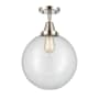 Innovations Lighting Beacon 12" Wide Semi-Flush Ceiling Fixture Polished Nickel / Clear