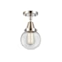 Innovations Lighting Beacon 6" Wide Semi-Flush Globe Ceiling Fixture Polished Nickel / Clear