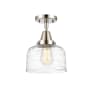 Innovations Lighting Bell 5" Wide Semi-Flush Ceiling Fixture with Bell Shade Polished Nickel / Deco Swirl