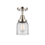 Innovations Lighting Bell 5" Wide Semi-Flush Ceiling Fixture with Bell Shade Polished Nickel / Clear