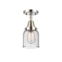 Innovations Lighting Bell 5" Wide Semi-Flush Ceiling Fixture with Bell Shade Polished Nickel / Seedy