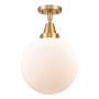 Innovations Lighting Beacon 10" Wide Semi-Flush Ceiling Fixture Satin Gold / Matte White