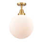 Innovations Lighting Beacon 12" Wide Semi-Flush Ceiling Fixture Satin Gold / Matte White