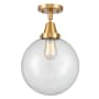 Innovations Lighting Beacon 10" Wide Semi-Flush Ceiling Fixture Satin Gold / Clear