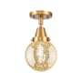 Innovations Lighting Beacon 6" Wide Semi-Flush Globe Ceiling Fixture Satin Gold / Mercury