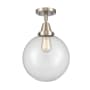 Innovations Lighting Beacon 10" Wide Semi-Flush Ceiling Fixture Brushed Satin Nickel / Clear