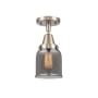Innovations Lighting Bell 5" Wide Semi-Flush Ceiling Fixture with Bell Shade Brushed Satin Nickel / Plated Smoke