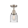 Innovations Lighting Bell 5" Wide Semi-Flush Ceiling Fixture with Bell Shade Brushed Satin Nickel / Seedy