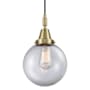Innovations Lighting Beacon 8" Wide Mini Pendant with Clear Glass Shade Antique Brass
