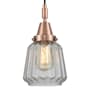 Innovations Lighting Chatham 7" Wide Mini Pendant with Clear Glass Shade Antique Copper