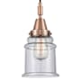 Innovations Lighting Canton 6" Wide Mini Pendant with Clear, Seedy Glass Shade Antique Copper