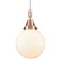 Innovations Lighting Beacon 8" Wide Mini Pendant with Matte White Glass Shade Antique Copper