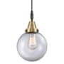 Innovations Lighting Beacon 8" Wide Mini Pendant with Clear Glass Shade Black Antique Brass