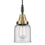 Innovations Lighting Bell 5" Wide Mini Pendant with Clear Glass Shade Black Antique Brass