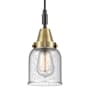 Innovations Lighting Bell 5" Wide Mini Pendant with Clear, Seedy Glass Shade Black Antique Brass