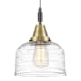 Innovations Lighting Bell 8" Wide Mini Pendant with Clear Deco Swirl Glass Shade Black Antique Brass