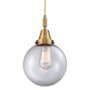 Innovations Lighting Beacon 8" Wide Mini Pendant with Clear Glass Shade Brushed Brass