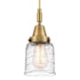 Innovations Lighting Bell 5" Wide Mini Pendant with Clear Deco Swirl Glass Shade Brushed Brass