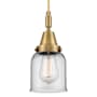 Innovations Lighting Bell 5" Wide Mini Pendant with Clear Glass Shade Brushed Brass
