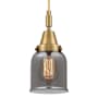 Innovations Lighting Bell 5" Wide Mini Pendant with Light Smoke Glass Shade Brushed Brass